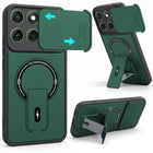 For Motorola Moto Edge 60 Back Case Cover Metallic (Hybrid Armor Kickstand | Sliding Shutter Camera Protection | MagSafe Compatible)