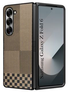 For Samsung Galaxy Z Fold 6 5G Back Flip Case Cover (Craft Printed Design | Hybrid Texture | Inside Microfiber Cloth)