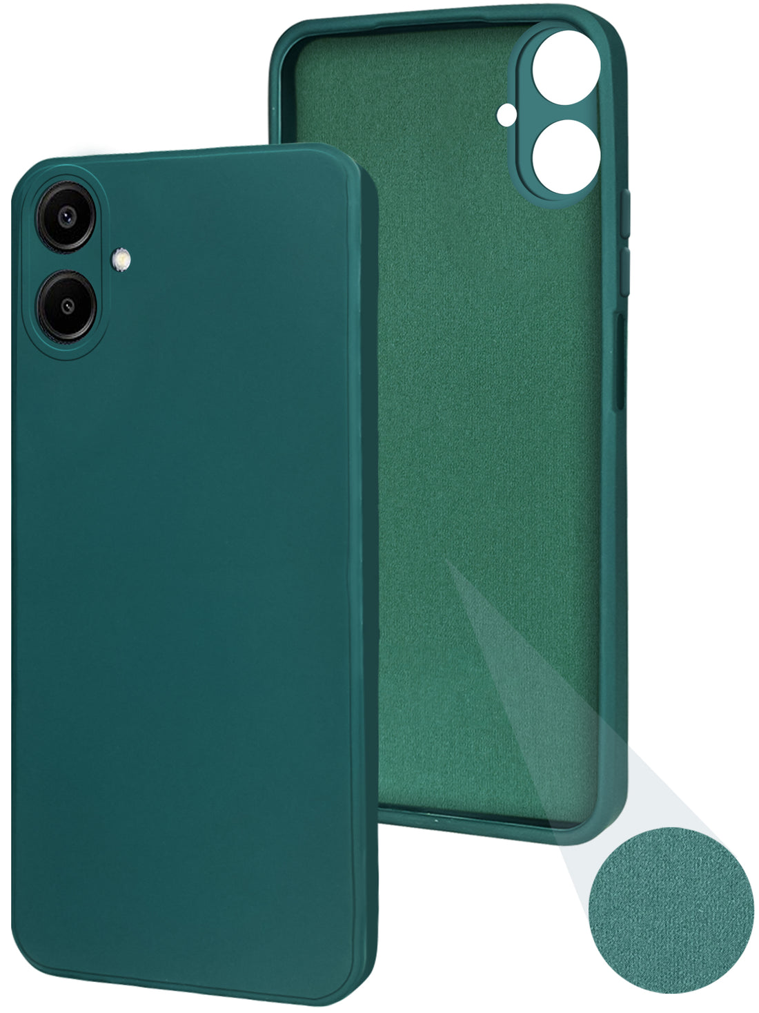 For Samsung Galaxy A06 Back Cover Case ( Matte Finish Silicone with Inside Fiber cloth)