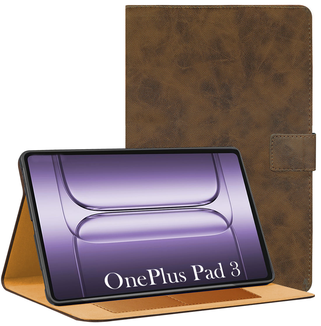 For OnePlus Pad 3 13.2 Inch OPD2415 Flip Cover Folio Cover (PU Leather | Multi-Angle Smart Stand | Card Storage Slots | Silicone Back Pouch)