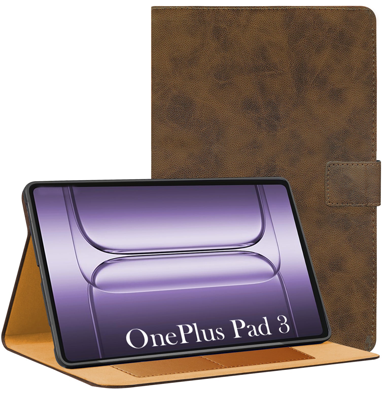 For OnePlus Pad 3 13.2 Inch OPD2415 Flip Cover Folio Cover (PU Leather | Multi-Angle Smart Stand | Card Storage Slots | Silicone Back Pouch)