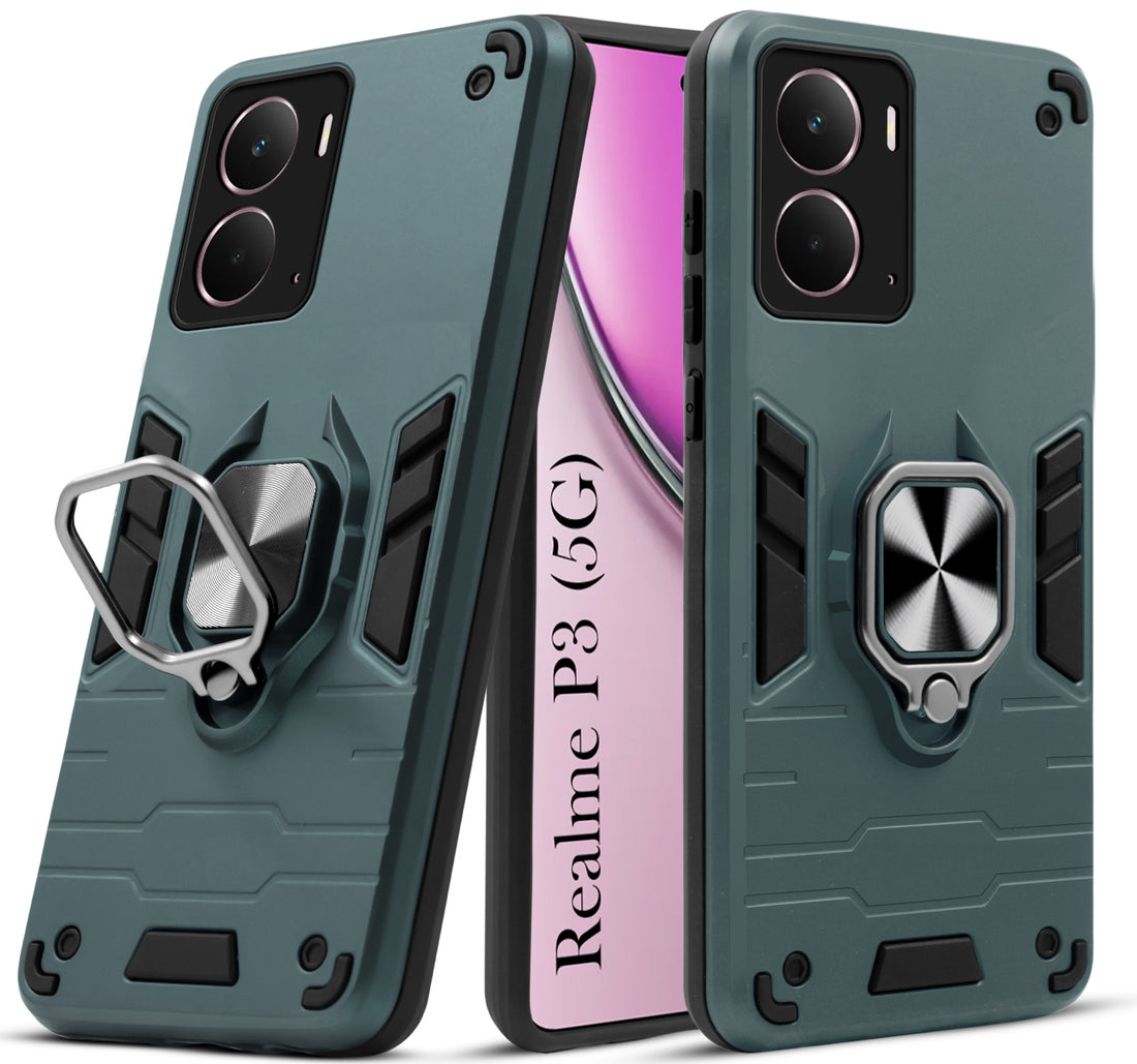 For Realme P3 Back Cover Case (Shockproof Polycarbonate Dual Layer Hybrid Armor)