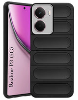 For Realme P3 Back Case Cover (Matte Liquid Silicone| Professional Wave Design | Camera Protection Ring | Shockproof Anti Slip Grip)