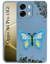 For Oppo A6 Pro Back Cover Case (Soft Butterfly Embroidery | Women Teen Girls | Camera Protection| Matte Silicone)