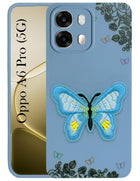 For Oppo A6 Pro Back Cover Case (Soft Butterfly Embroidery | Women Teen Girls | Camera Protection| Matte Silicone)