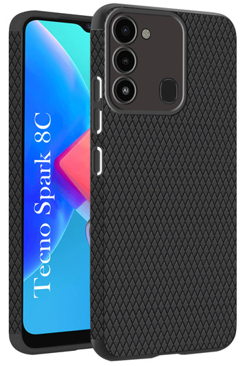 For Tecno Spark 8C Back Cover Case (Liquid Silicone | Side Grip | Camera Protection)