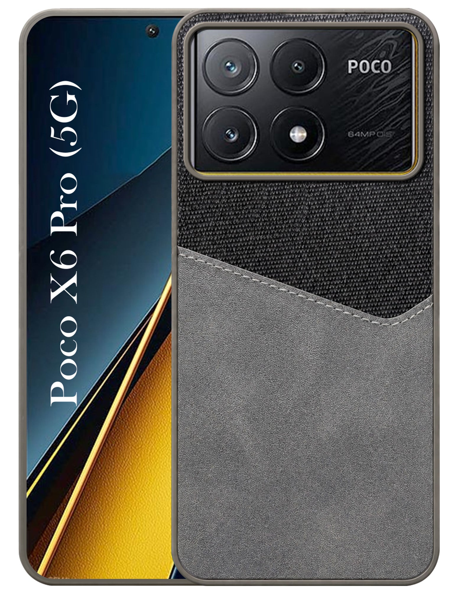 For Poco X6 Pro 5G Back Cover Case (Dual PU Leather Stitch | Professional Minimalist | Soft and Flexible)