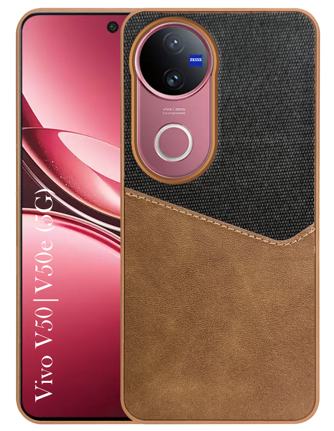 For Vivo V50 | Vivo V50e Back Cover Case (Dual PU Leather Stitch | Professional Minimalist | Soft and Flexible)