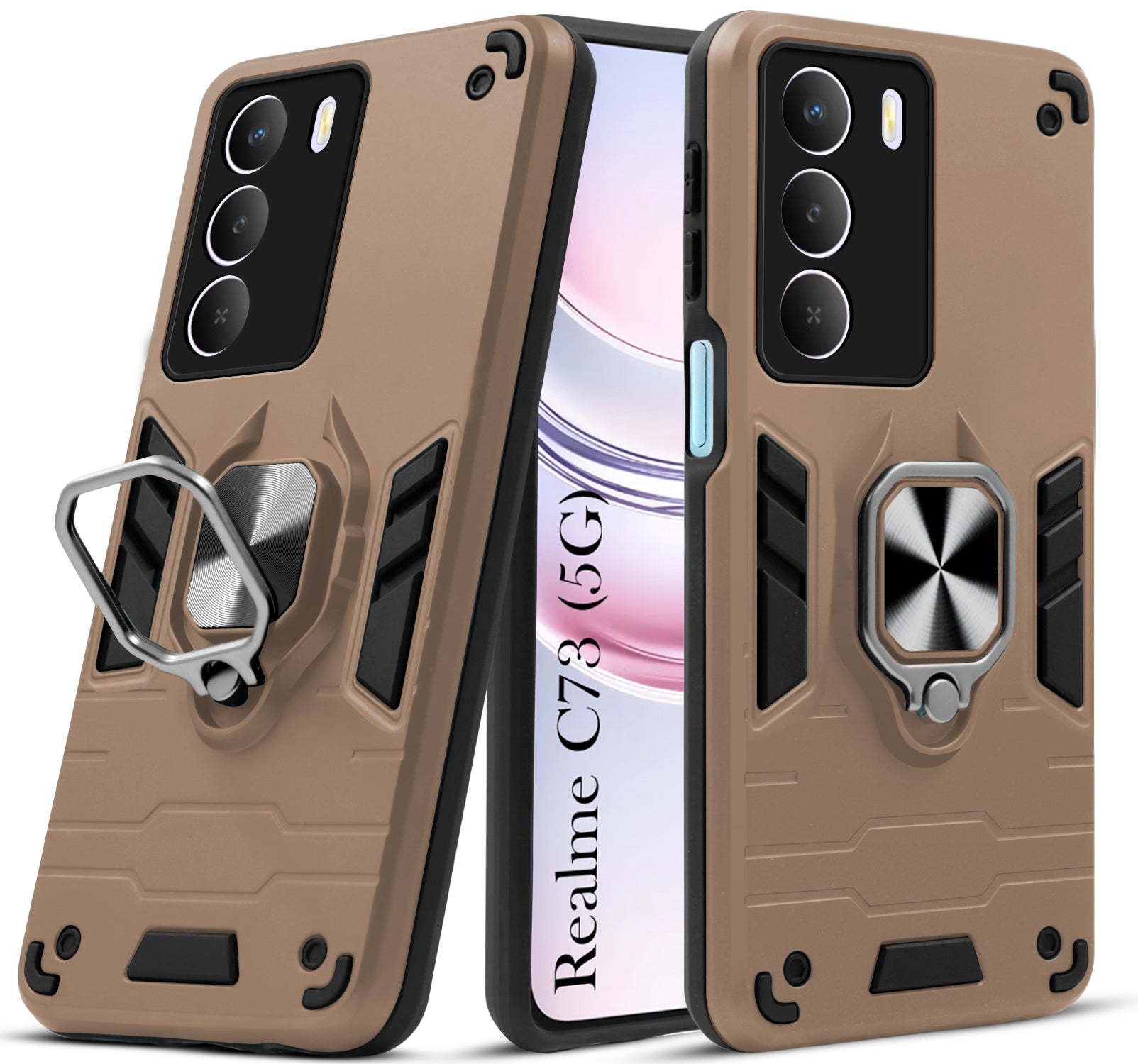 For Realme C73 Back Cover Case (Shockproof Polycarbonate Dual Layer Hybrid Armor)