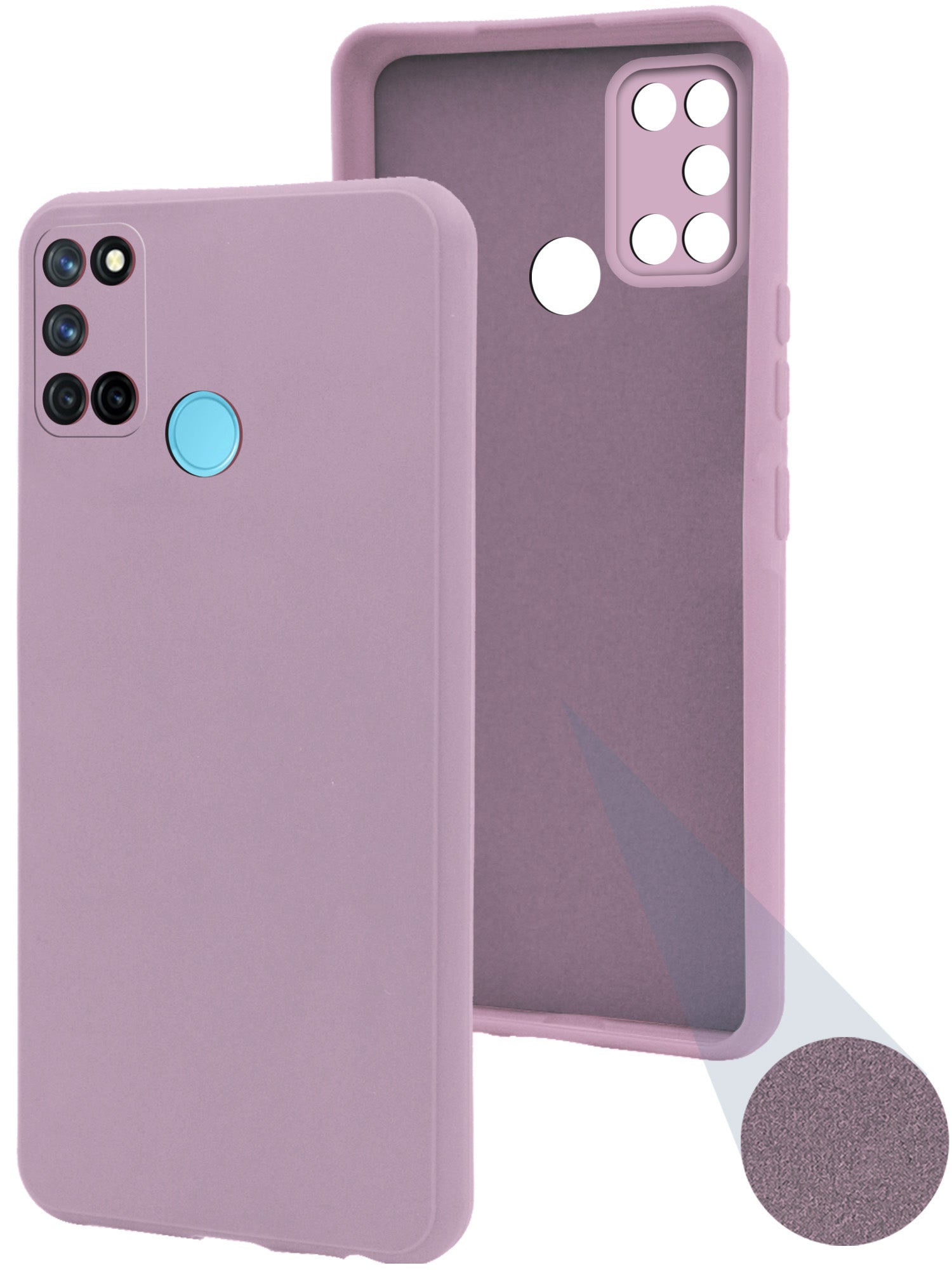 For Realme 7i Back Cover Case ( Matte Finish Silicone with Inside Fiber cloth)