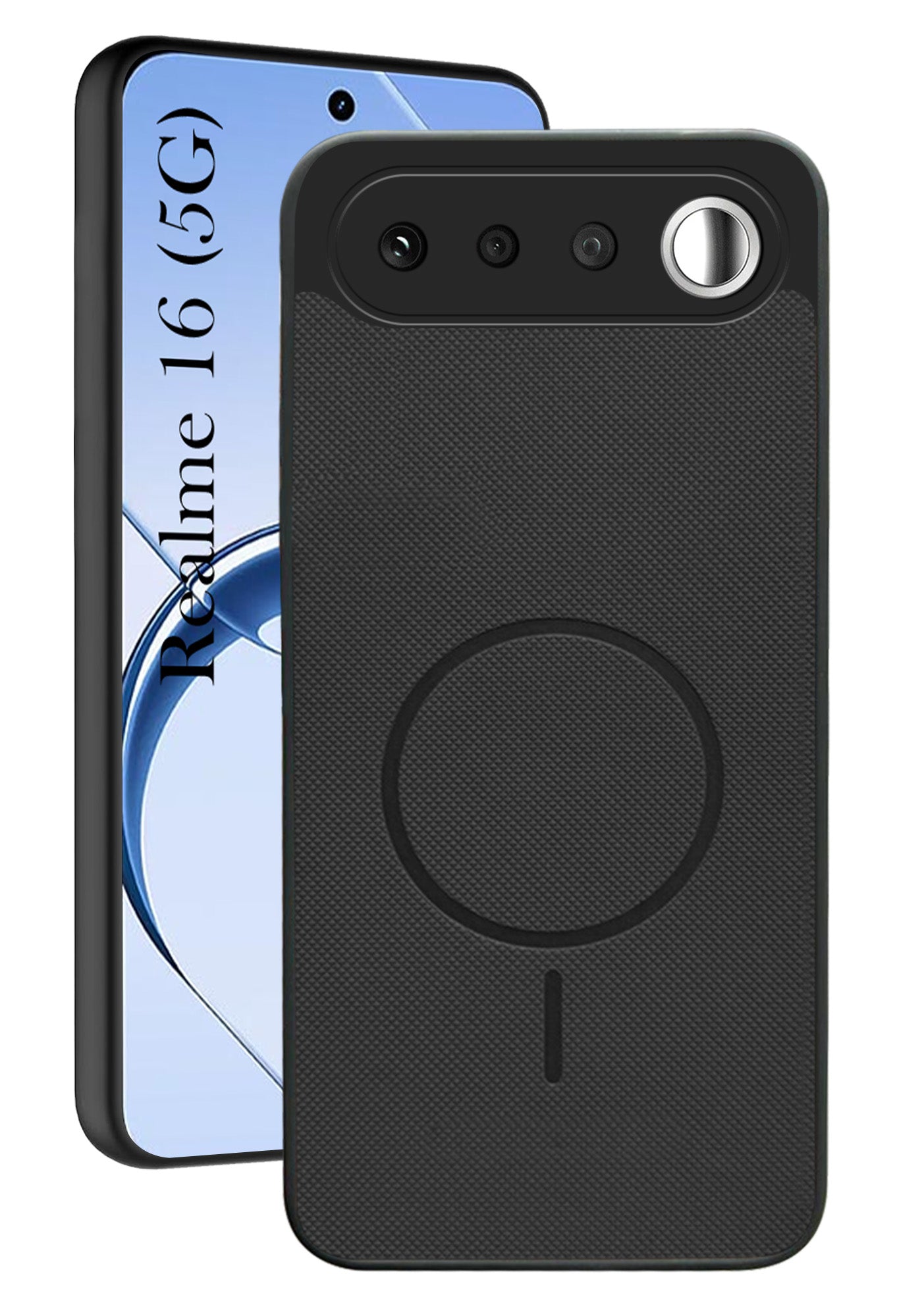 For Realme 16  Back Cover Case PU Leather (Texture Grip Design | Professional Minimalist | Camera Protection | Soft and Flexible)