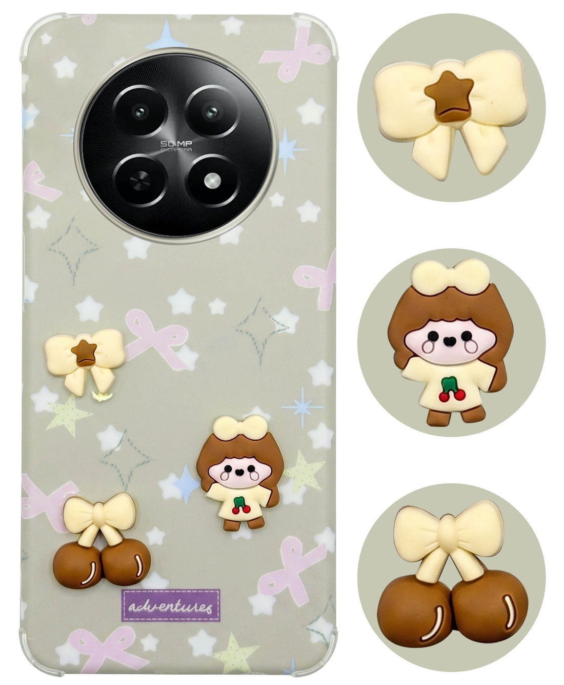 For Realme 12 | Realme 12X Back Cover Case (3D Cute Cartoons | Hard Back Side Soft | Matte Premium Finish | HD Printing)