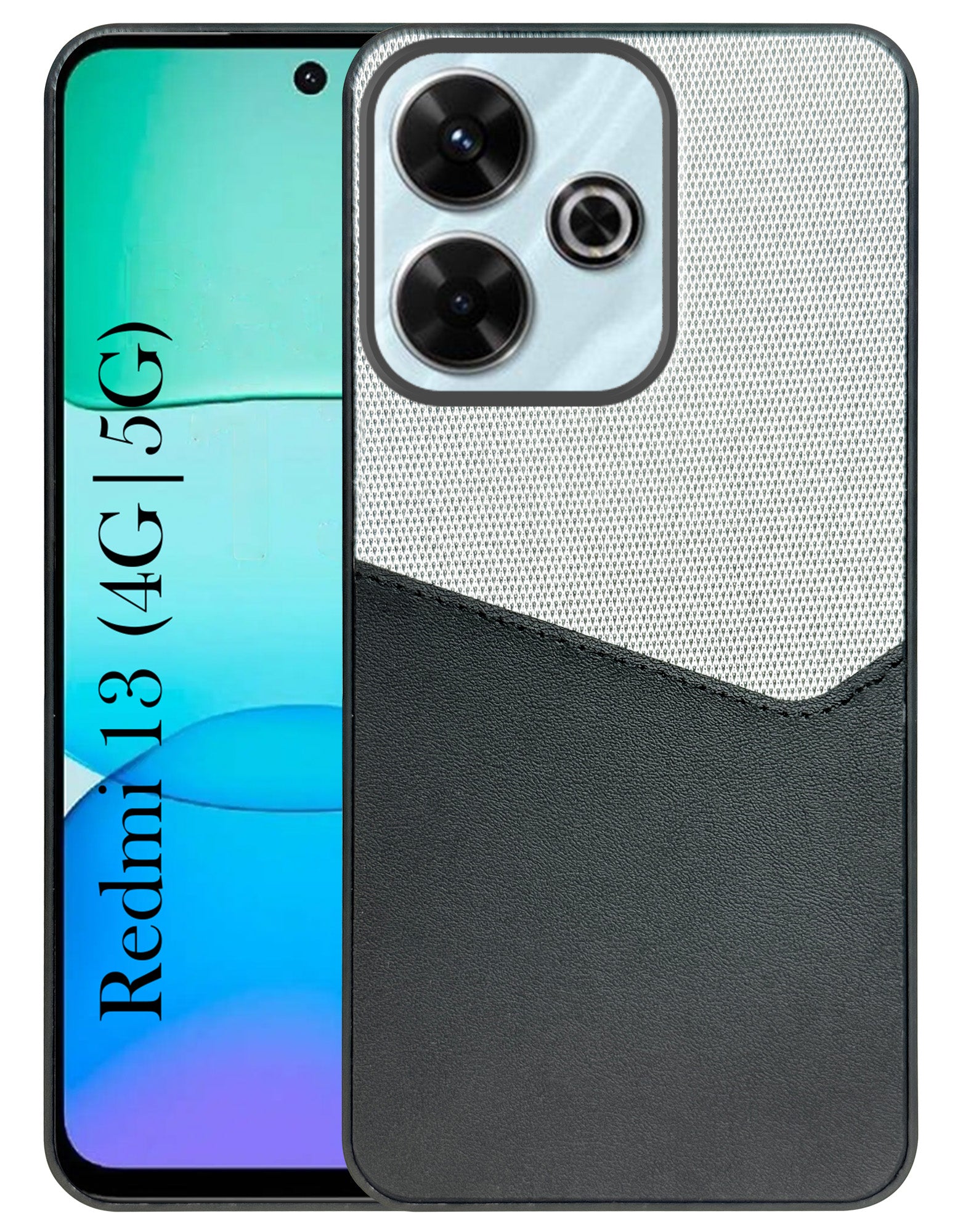For Xiaomi Mi Redmi 13 4G | 5G Back Cover Case (Dual PU Leather Stitch | Professional Minimalist | Soft and Flexible)