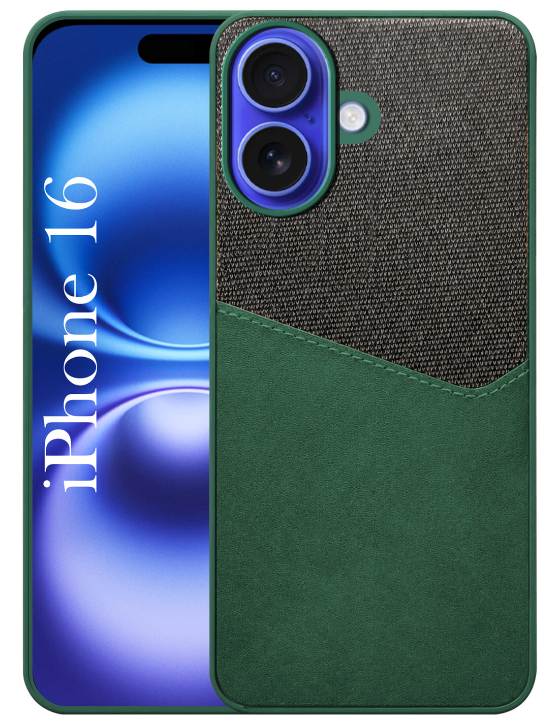 For Apple iPhone 16 Back Cover Case (Dual PU Leather Stitch | Professional Minimalist | Soft and Flexible)