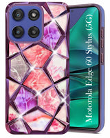 For Motorola Moto Edge 60 Stylus Back Cover Case Compatible With ( Dual Design Glitter Sparkle and Detachable Diamond Print Case | Soft and Flexible)