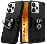 For Realme 15 Back Cover Case (Shockproof Dual Layer Polycarbonate |Ring Holder Kickstand)