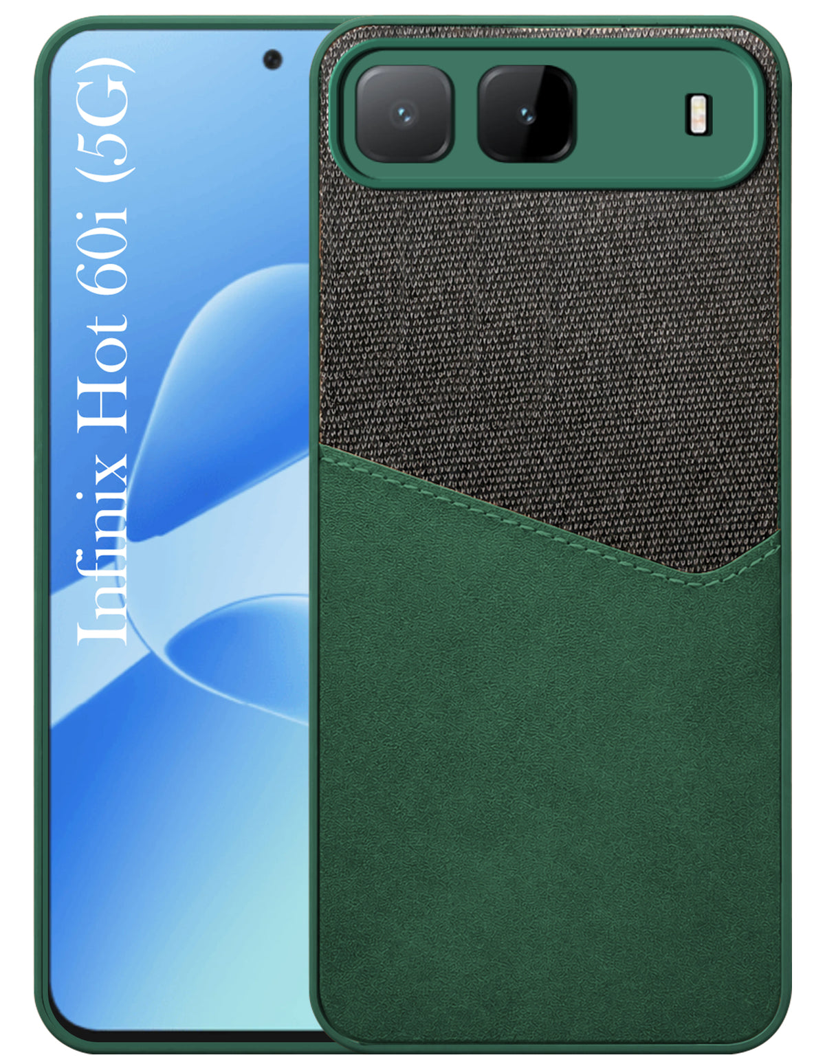 For Infinix Hot 60i 5G Back Cover Case (Dual PU Leather Stitch | Professional Minimalist | Soft and Flexible)