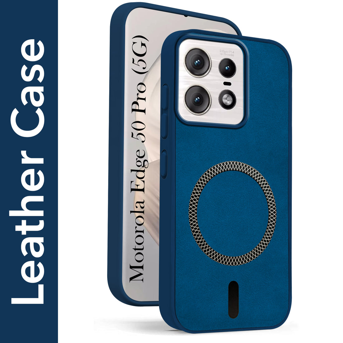 For Motorola Moto Edge 50 Pro Back Cover Case Leather Finish(MagSafe Compatible Wireless Charging | Soft Touch | Camera Bump Protection)