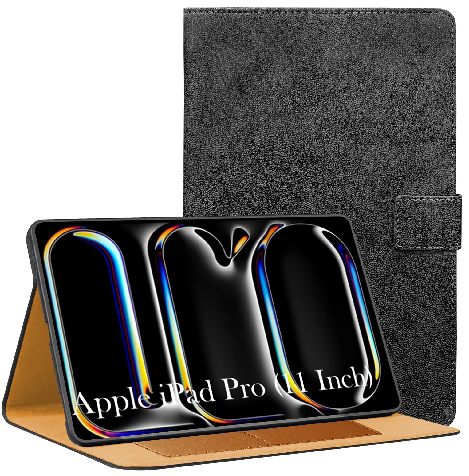 For Apple iPad Pro 11 Inch (2024) Flip Cover Folio Cover A2836/A2837/A3006/iPad16,3/6,4 (PU Leather | Multi-Angle Smart Stand | Card Storage Slots | Silicone Back Pouch)
