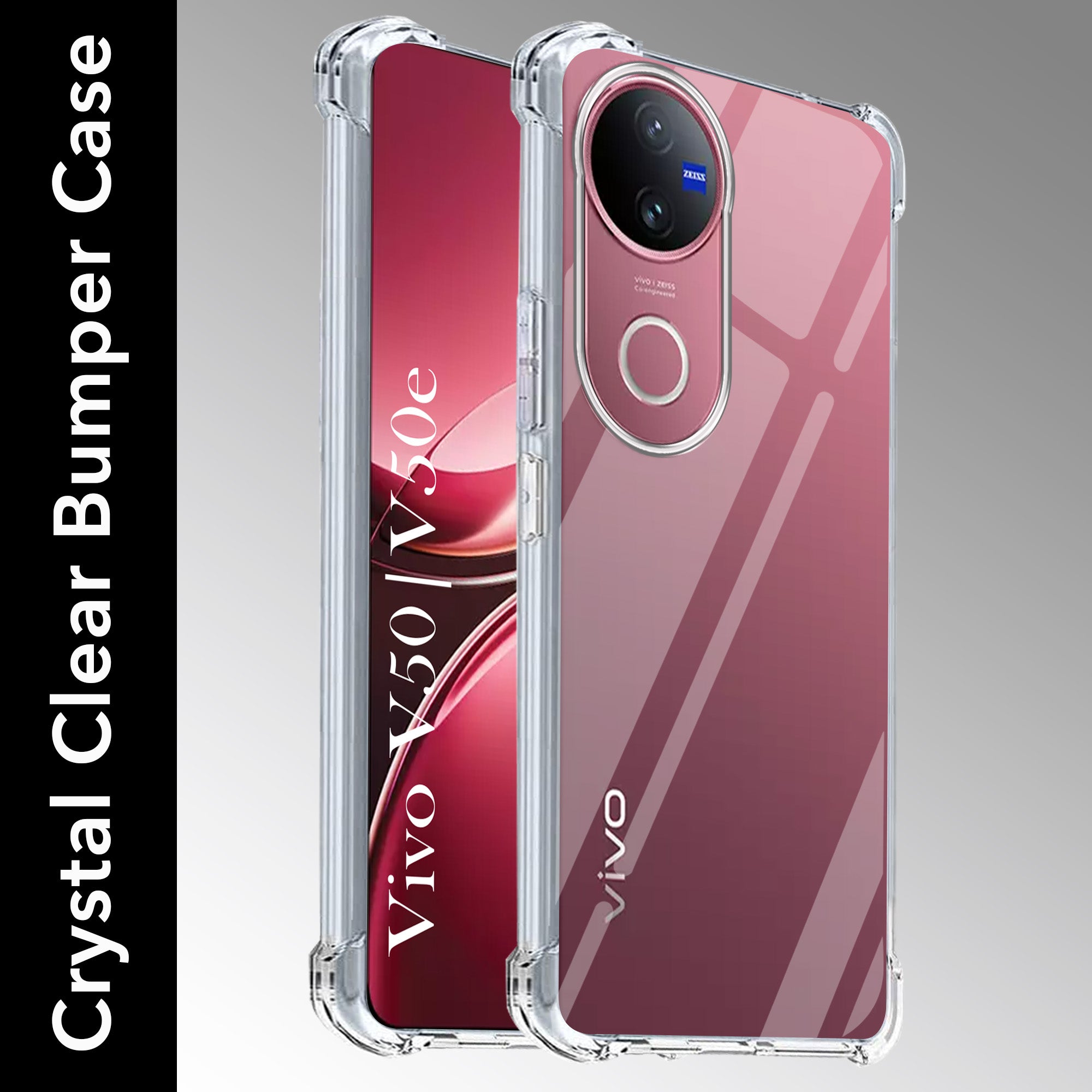 For Vivo V50 Shockproof Crystal-Clear Back Cover (Drop & Camera Protection | Hard Polycarbonate)