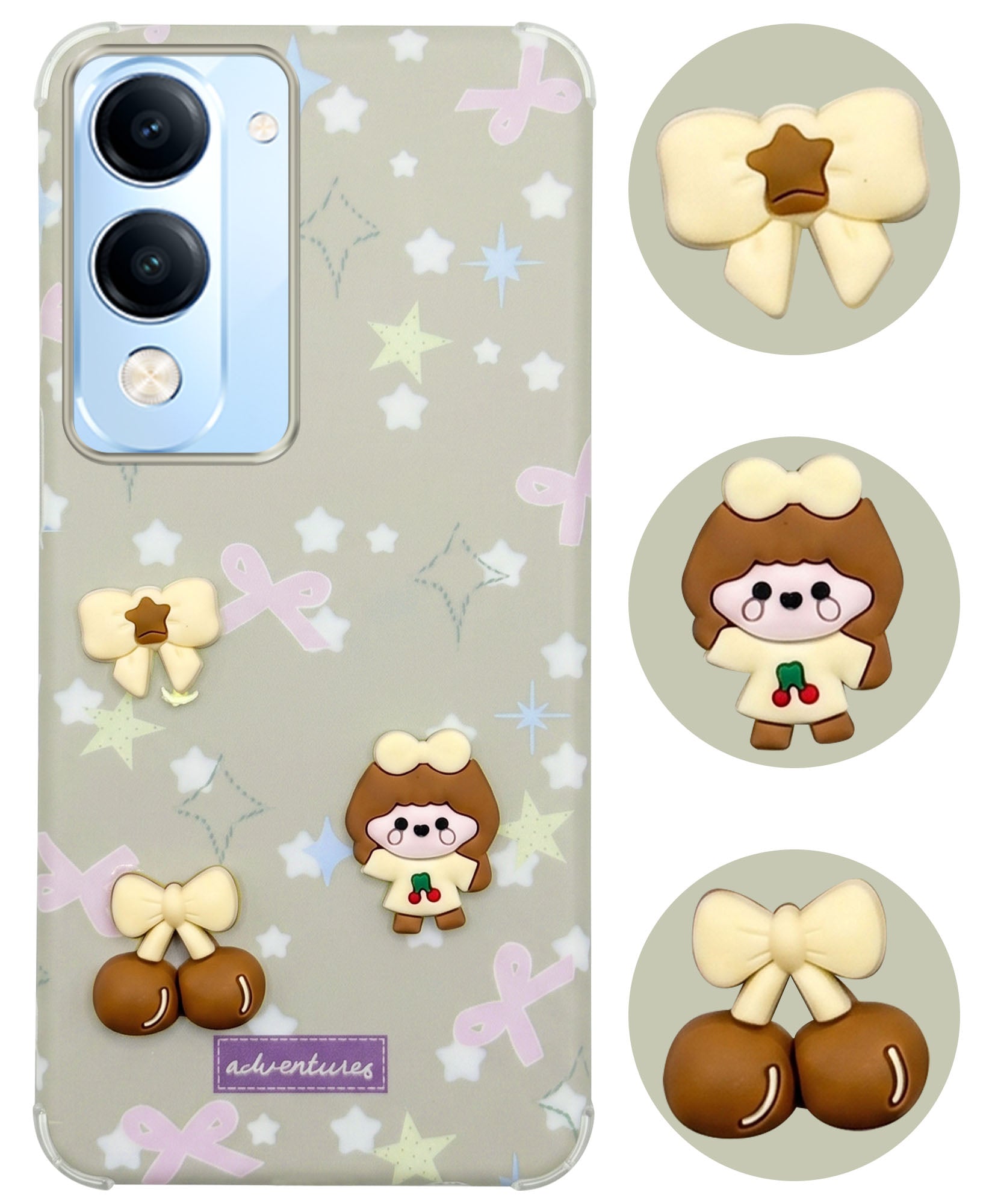 For Vivo iQOO Z10 Lite Back Cover Case (3D Cute Cartoons | Hard Back Side Soft | Matte Premium Finish | HD Printing)