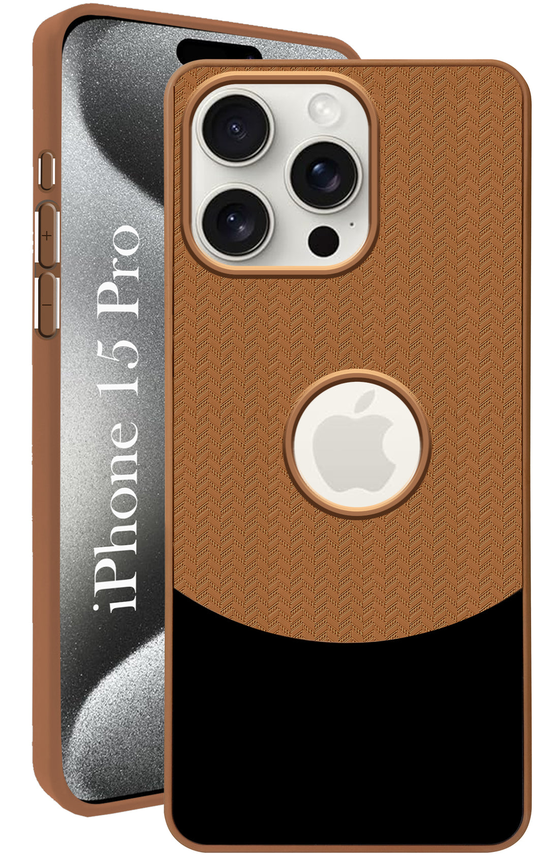 For Apple iPhone 15 Pro Back Cover Case (Elegant PU Leather Finish | Premium Minimalist Professional | Camera Protection Bump)