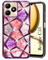 For  Realme C53 Back Cover Case ( Dual Design Glitter Sparkle and Detachable Diamond Print Case | Soft and Flexible)