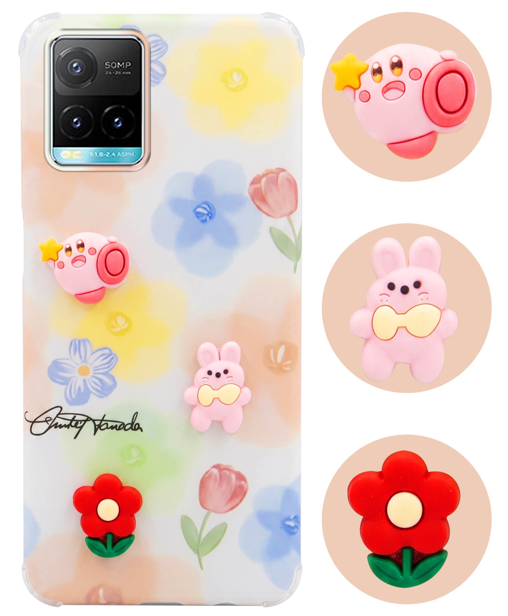 For Vivo Y33s Back Cover Case (3D Cute Cartoons | Hard Back Side Soft | Matte Premium Finish | HD Printing)