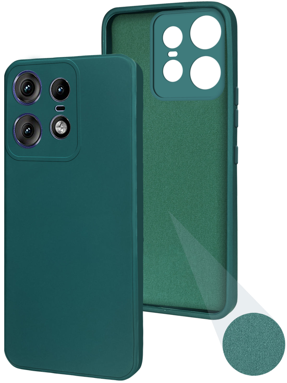 For Motorola Moto Edge 50 Pro Back Cover Case ( Matte Finish Silicone with Inside Fiber cloth)