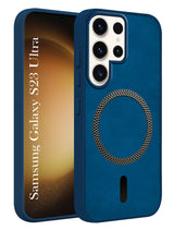 For Samsung Galaxy S23 Ultra 5G Back Cover Case (Sleek Leather Finish | MagSafe Compatible Wireless Charging | Camera Bump Protection)