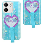 For Oppo A5X Back Cover Case (3D Cute Heart Strap Holder | Camera Protection | Designer Girls Print)