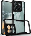 For Motorola Moto Edge 70 Fusion Back Cover Case Hybrid (Shockproof with Polycarbonate Clear Panel | Professional Black)