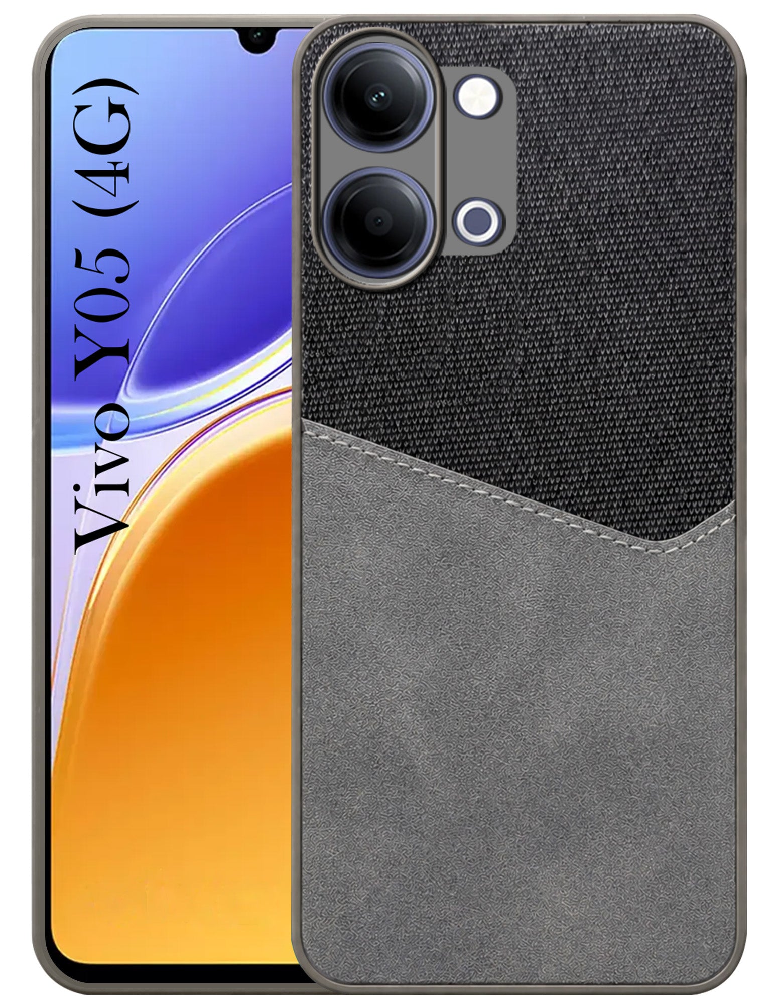 For Vivo Y05 4G Back Cover Case (Dual PU Leather Stitch | Professional Minimalist | Soft and Flexible)