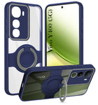 For Vivo Y400 Back Cover Case with stand (Built-in Ring Holder Kickstand | Lifetime Anti Yellow | Camera Protection)