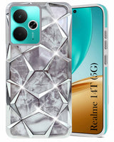 For Realme 14T Back Cover Case ( Dual Design Glitter Sparkle and Detachable Diamond Print Case | Soft and Flexible)