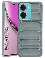 For Realme P3 Back Case Cover (Matte Liquid Silicone| Professional Wave Design | Camera Protection Ring | Shockproof Anti Slip Grip)