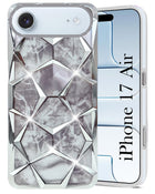 For Apple iPhone 17 Air Back Cover Case Compatible 3D Silicone (Dual Design Glitter Sparkle and Detachable Diamond Print Case | Soft and Flexible)