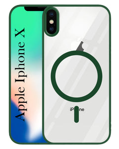 For Apple iPhone X Back Cover Case (MagSafe Compatible Wireless Charging | Hybrid Camera Bump Protection | Shockproof Polycarbonate Material)