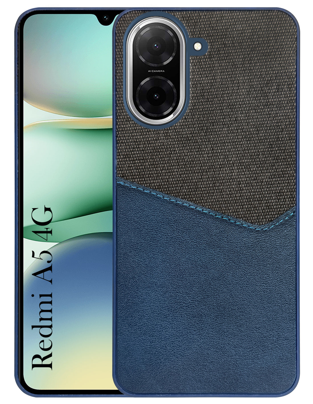 For Redmi A5 4G Back Cover Case (Dual PU Leather Stitch | Professional Minimalist | Soft and Flexible)