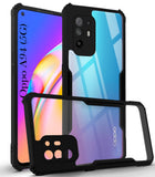 For Oppo A94 5G Back Cover Case (Shockproof with Polycarbonate Clear Panel | Professional Black)