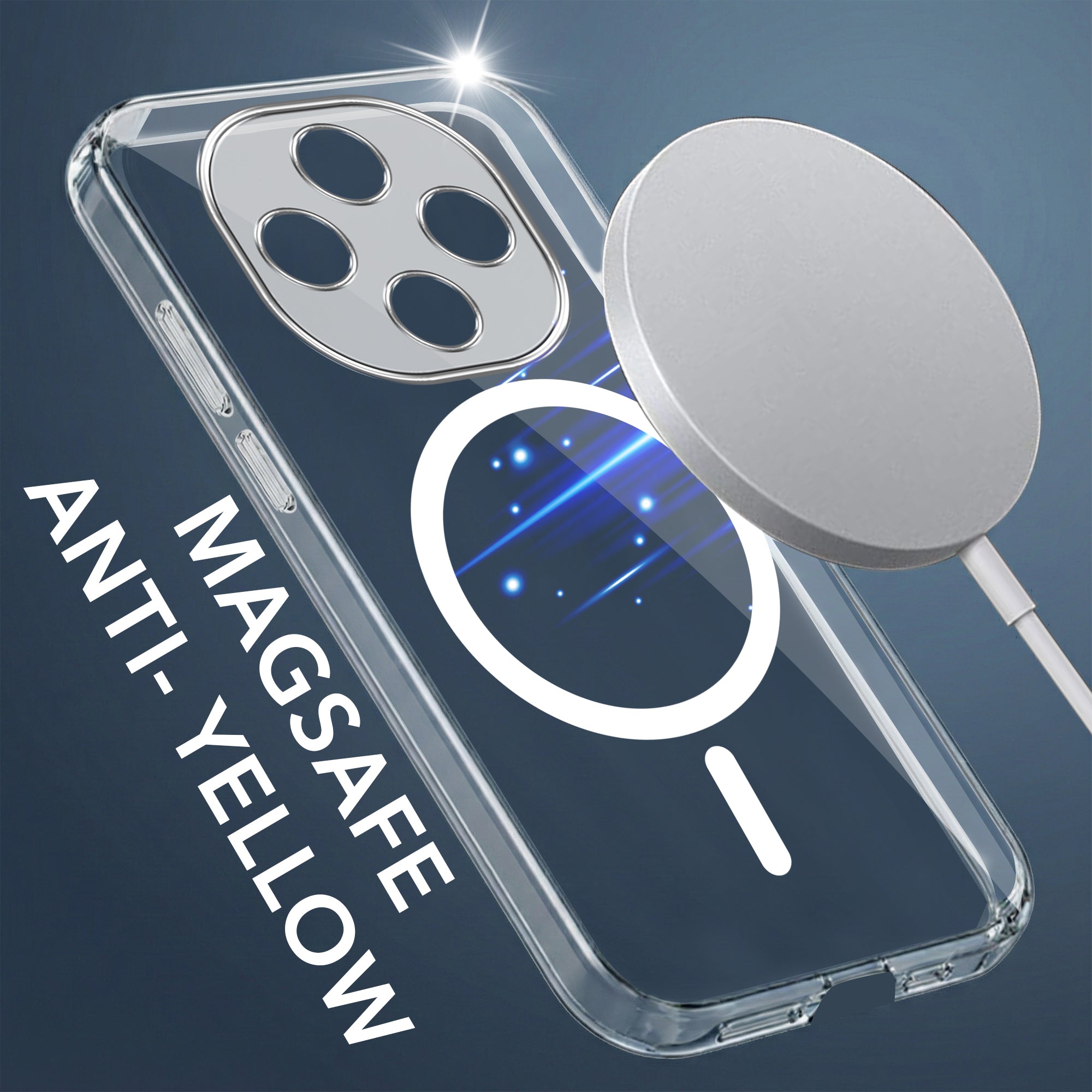 For Oppo F31 Pro Back Cover Case Lifetime Anti-Yellow MagSafe Compatible Clear (Sleek Hard Crystal | Shockproof and Camera Protection)