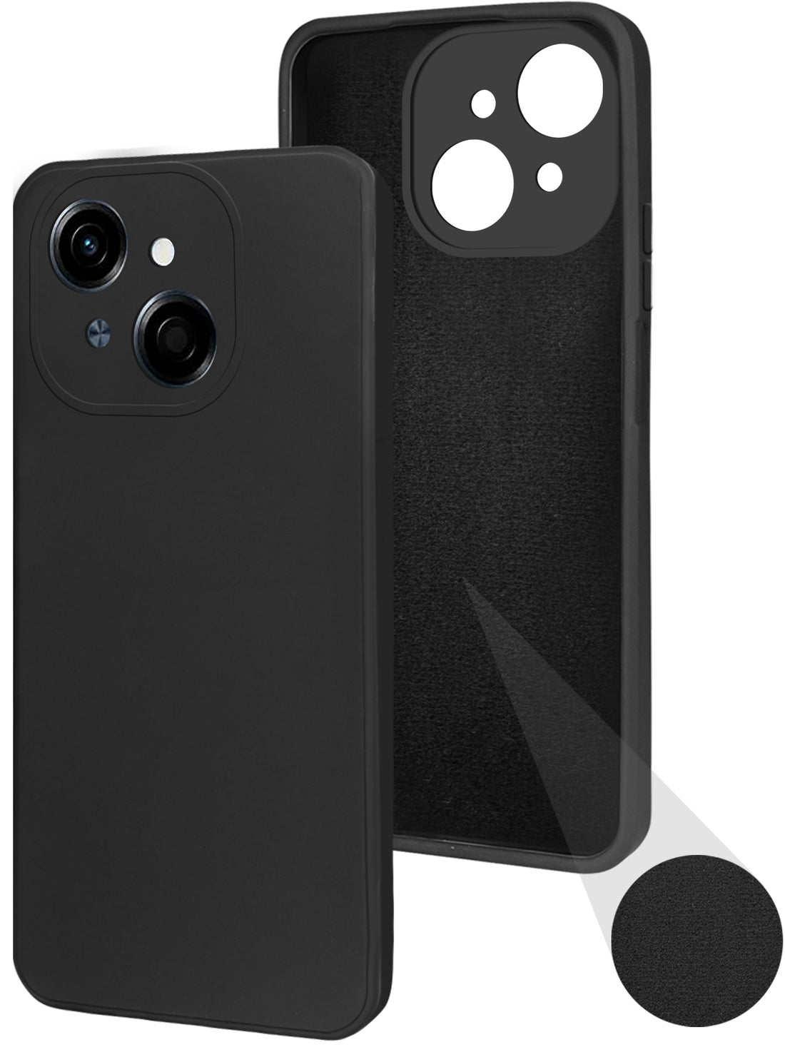 For Tecno Pop 9 4G Back Cover Case ( Matte Finish Silicone with Inside Fiber cloth)