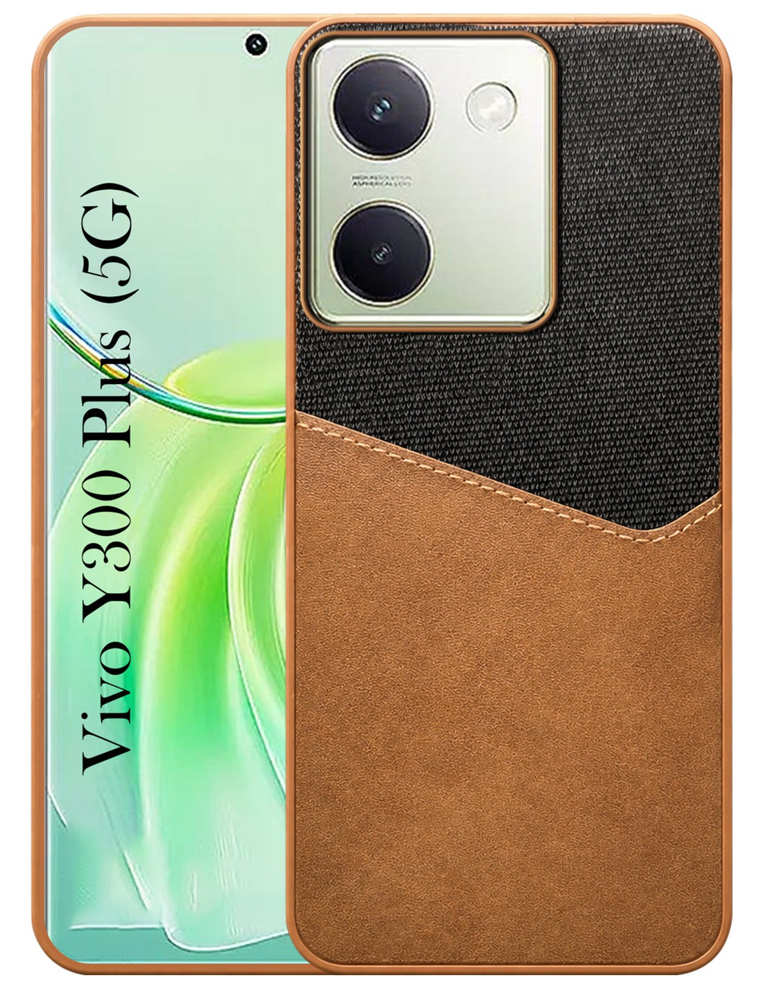 For Vivo Y300 Plus Back Cover Case (Dual PU Leather Stitch | Professional Minimalist | Soft and Flexible)