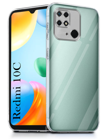 For Xiaomi Redmi 10C Back Cover ( Silicone Clear Shockproof Case with Camera Protection | Soft and Flexible | Transparent)