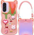 For Samsung Galaxy A37 5G Back Case Cover Strap (3D Embossed Figures | Strap Holder | 360* Soft Cushion with Camera Bump)