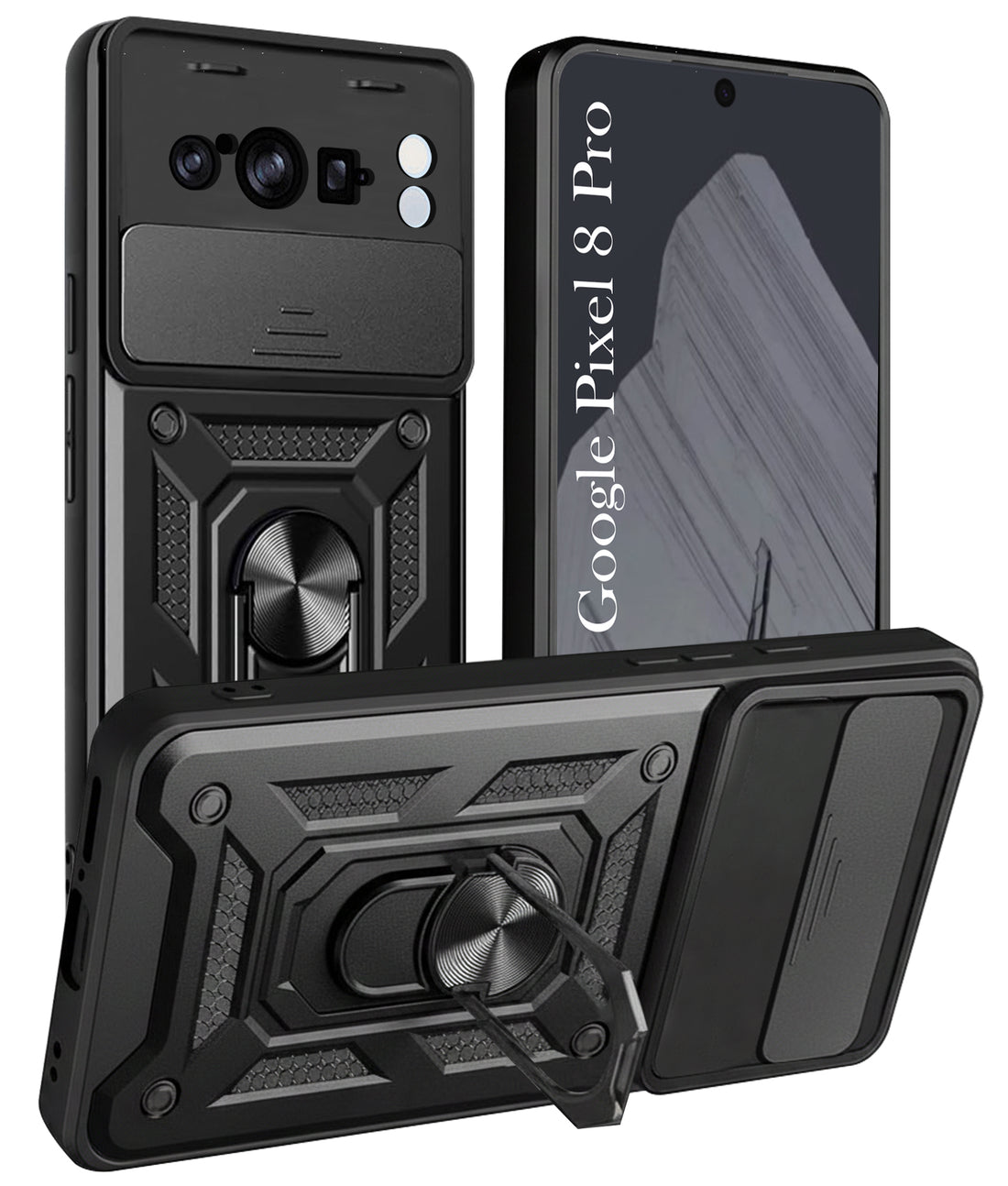 For Google Pixel 8 Pro Back Cover Case (Hybrid Dual Armor Polycarbonate)
