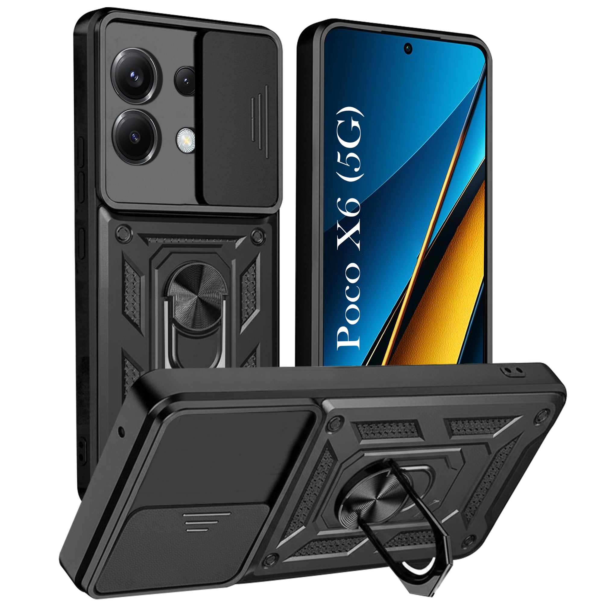For Poco X6 5G  Back Cover Case (Hybrid Dual Armor Polycarbonate)