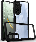 For Poco C81 5G Back Cover Case Hybrid (Shockproof with Polycarbonate Clear Panel | Professional Black)