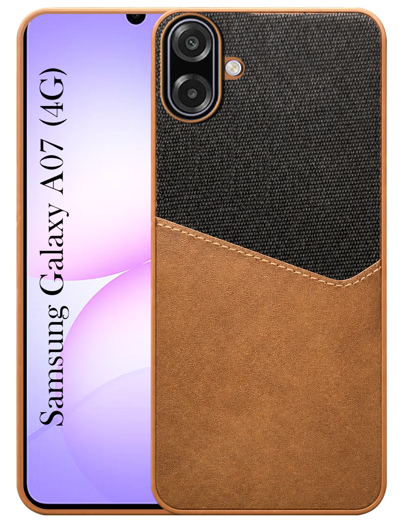 For Samsung Galaxy A07 4G Back Cover Case (Dual PU Leather Stitch | Professional Minimalist | Soft and Flexible)