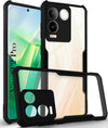 For Vivo T2 Pro  Back Cover Case (Shockproof with Polycarbonate Clear Panel | Professional Black)